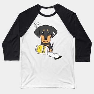 Cute dachshund spilled mayonnaise Baseball T-Shirt